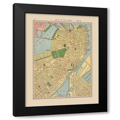 Boston  Massachusetts - Hammond 1910 Black Modern Wood Framed Art Print by Hammond