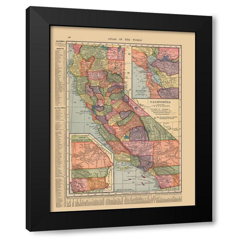 California - Hammond 1910 Black Modern Wood Framed Art Print with Double Matting by Hammond