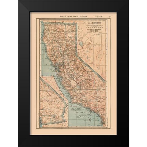 California - Reynold 1921 Black Modern Wood Framed Art Print by Reynold