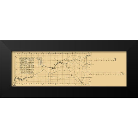 Santa Fe Trail, St Louis to Santa Fe - 1825 Black Modern Wood Framed Art Print by Unknown