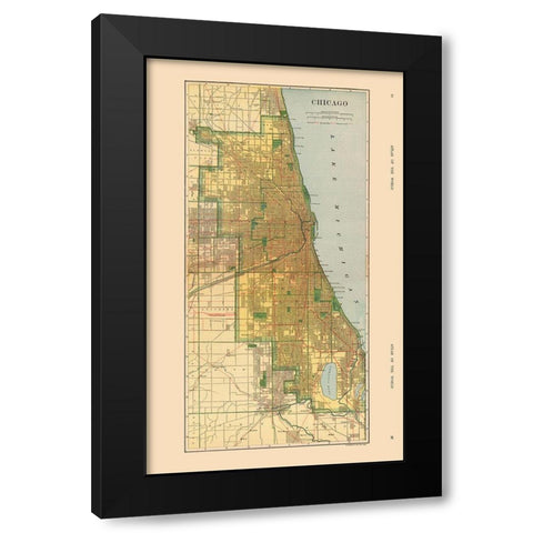 Chicago  Illinois - Hammond 1910 Black Modern Wood Framed Art Print by Hammond
