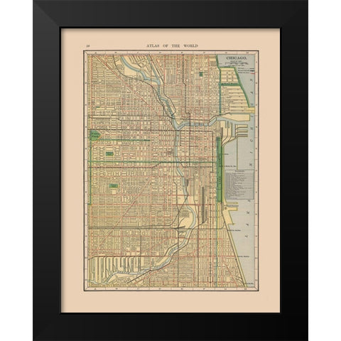 Chicago  Illinois  - Hammond 1910 Black Modern Wood Framed Art Print by Hammond