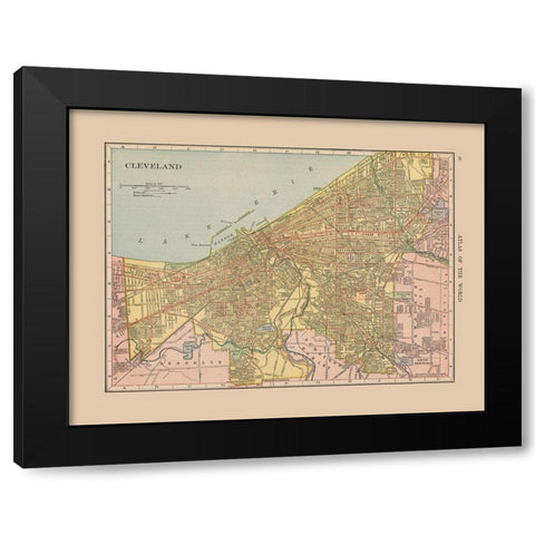 Cleveland  Ohio - Hammond 1910 Black Modern Wood Framed Art Print with Double Matting by Hammond