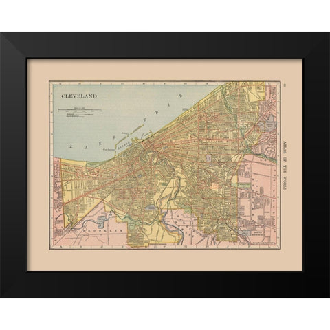 Cleveland  Ohio - Hammond 1910 Black Modern Wood Framed Art Print by Hammond