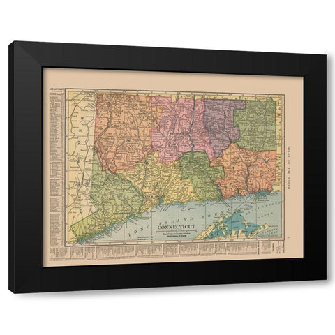 Connecticut - Hammond 1910 Black Modern Wood Framed Art Print with Double Matting by Hammond