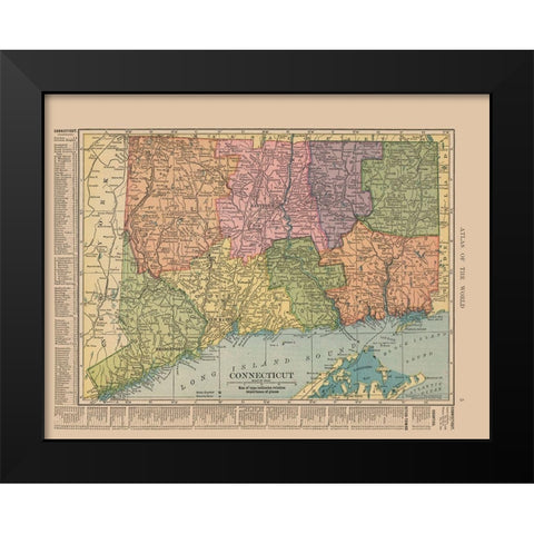 Connecticut - Hammond 1910 Black Modern Wood Framed Art Print by Hammond