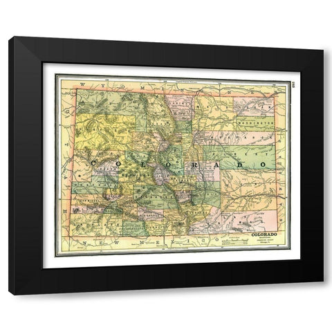 Colorado - Johnson 1888 Black Modern Wood Framed Art Print by Johnson