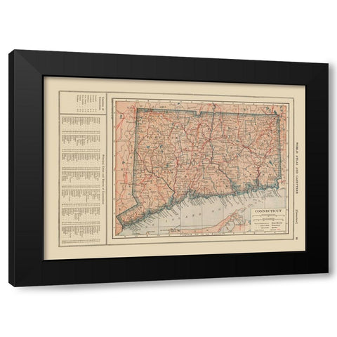 Connecticut - Reynold 1921 Black Modern Wood Framed Art Print by Reynold