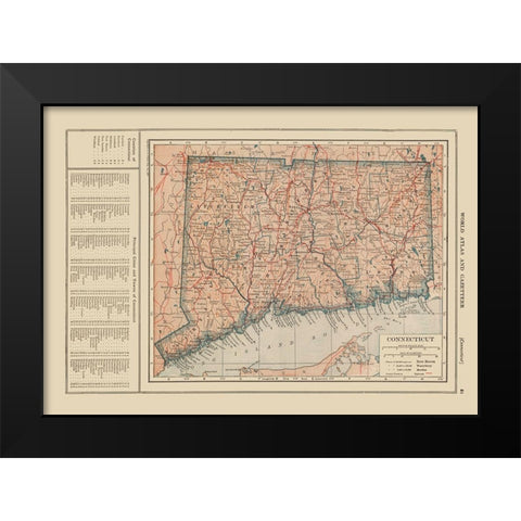 Connecticut - Reynold 1921 Black Modern Wood Framed Art Print by Reynold