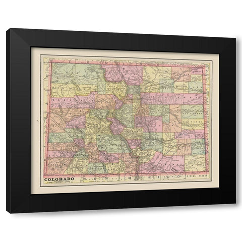 Colorado - Cram 1892 Black Modern Wood Framed Art Print by Cram