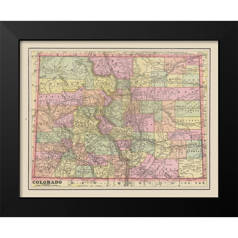 Colorado - Cram 1892 Black Modern Wood Framed Art Print by Cram