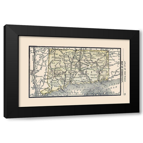 Connecticut - Alden 1886 Black Modern Wood Framed Art Print by Alden