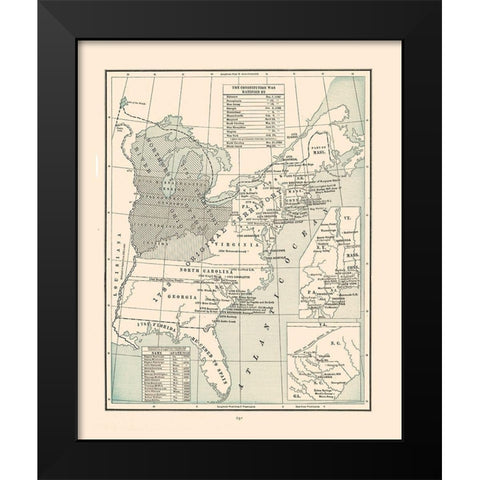 Constitution Ratification - Cram 1892 Black Modern Wood Framed Art Print by Cram