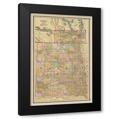 Dakota - Johnson 1888 Black Modern Wood Framed Art Print by Johnson