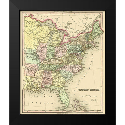 United States Eastern - Tanner 1835 Black Modern Wood Framed Art Print by Tanner