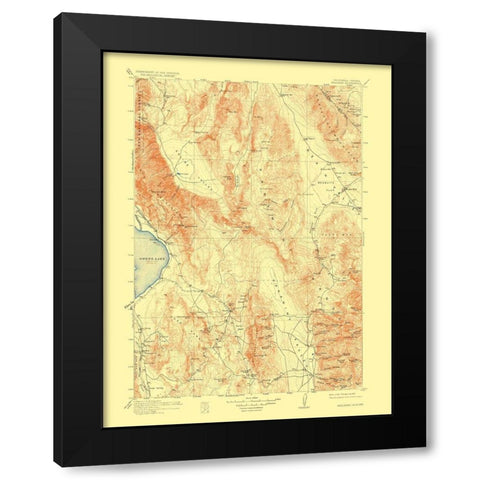 Ballarat Nevada California Quad - USGS 1913 Black Modern Wood Framed Art Print with Double Matting by USGS