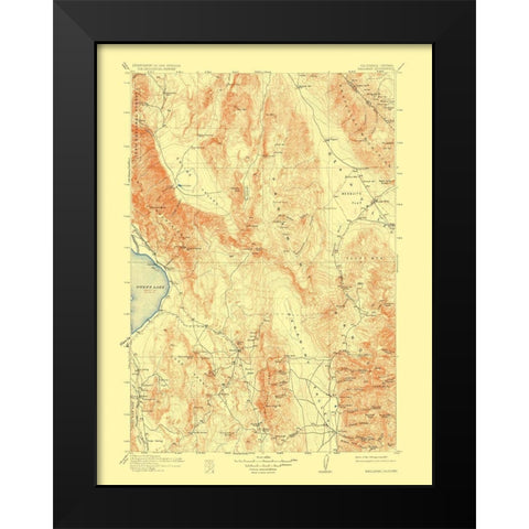 Ballarat Nevada California Quad - USGS 1913 Black Modern Wood Framed Art Print by USGS