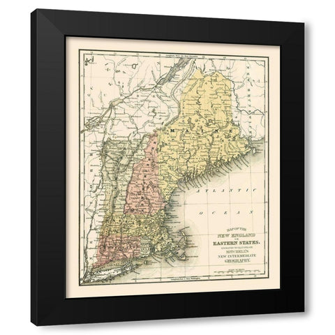Eastern States - Mitchell 1877 Black Modern Wood Framed Art Print with Double Matting by Mitchell