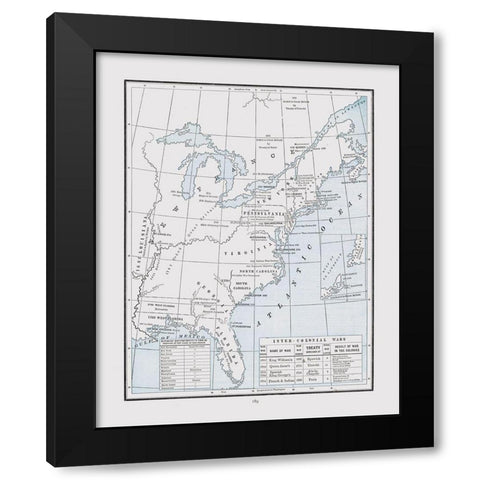 Inter Colonial Wars - Cram 1892 Black Modern Wood Framed Art Print by Cram