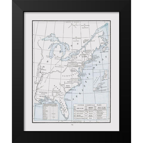 Inter Colonial Wars - Cram 1892 Black Modern Wood Framed Art Print by Cram