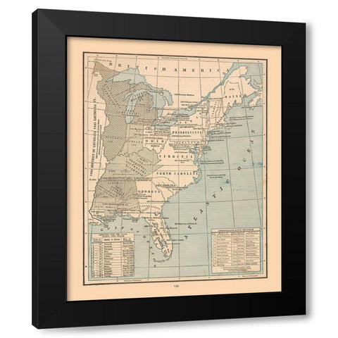 United States, Expansion- Cram 1888 Black Modern Wood Framed Art Print by Cram