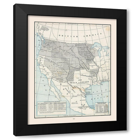 United States, Expansion- Cram 1888 Black Modern Wood Framed Art Print by Cram