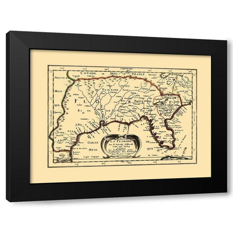 Florida - Sanson Black Modern Wood Framed Art Print with Double Matting by Sanson