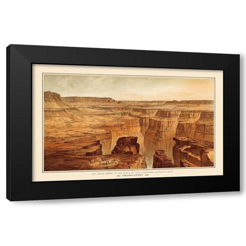 Grand Canyon, Toroweap Arizona - Bien 1882 Black Modern Wood Framed Art Print by Bien