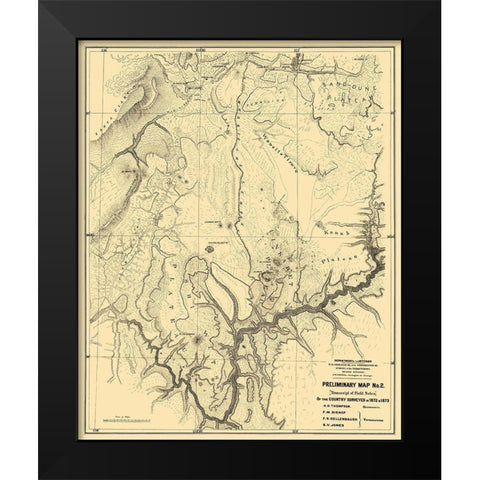 Grand Canyon Arizona - 1873 Black Modern Wood Framed Art Print by Powell