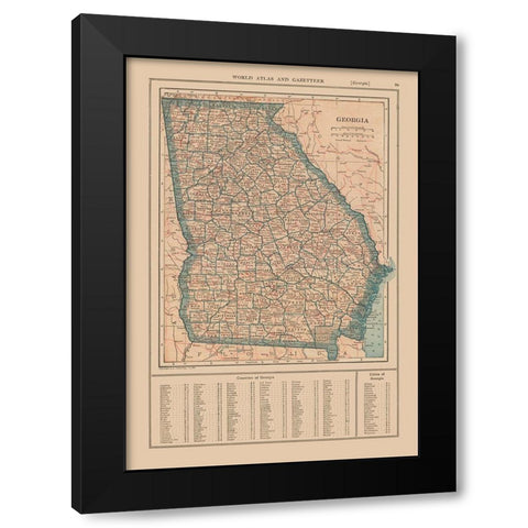 Georgia - Reynold 1921 Black Modern Wood Framed Art Print with Double Matting by Reynold