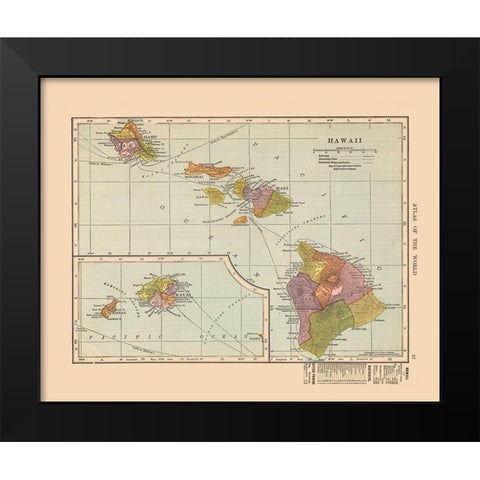 Hawaii - Hammond 1910 Black Modern Wood Framed Art Print by Hammond