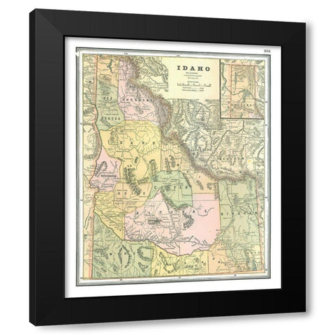 Idaho - Johnson 1888 Black Modern Wood Framed Art Print by Johnson
