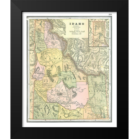 Idaho - Johnson 1888 Black Modern Wood Framed Art Print by Johnson