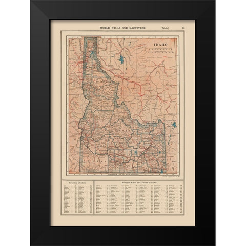 Idaho - Reynold 1921 Black Modern Wood Framed Art Print by Reynold