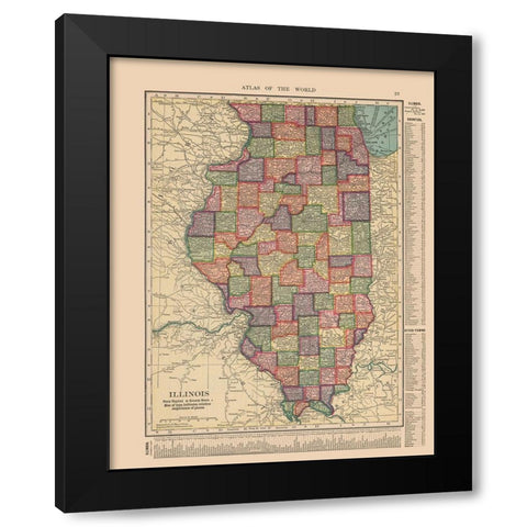 Illinois - Hammond 1910 Black Modern Wood Framed Art Print by Hammond