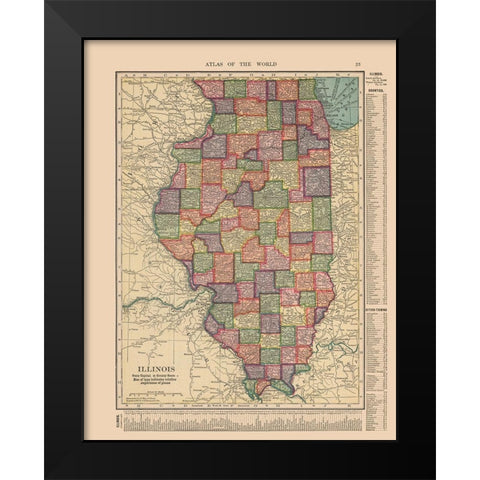 Illinois - Hammond 1910 Black Modern Wood Framed Art Print by Hammond