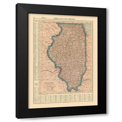 Illinois - Reynold 1921 Black Modern Wood Framed Art Print with Double Matting by Reynold