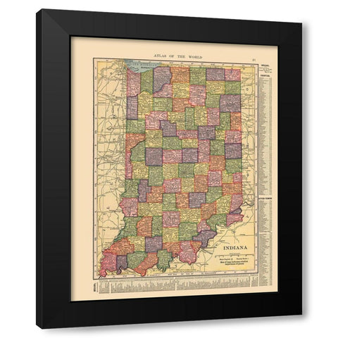 Indiana - Hammond 1910 Black Modern Wood Framed Art Print with Double Matting by Hammond