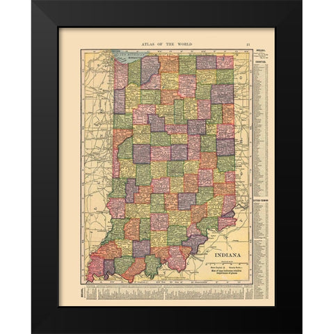 Indiana - Hammond 1910 Black Modern Wood Framed Art Print by Hammond