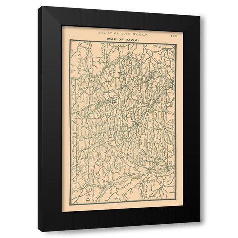 Iowa - Alden 1886 Black Modern Wood Framed Art Print with Double Matting by Alden