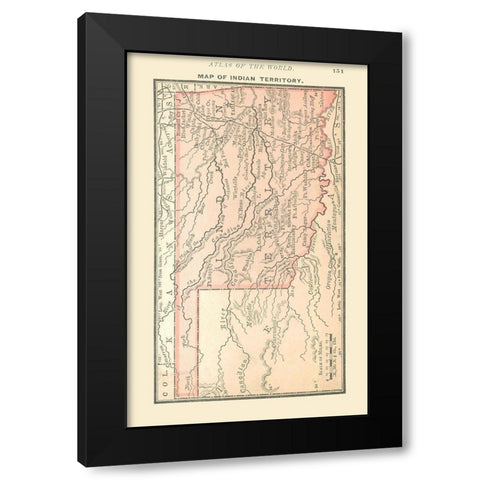 Indian Territory - Alden 1886 Black Modern Wood Framed Art Print with Double Matting by Alden