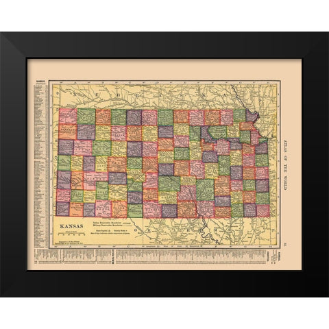 Kansas - Hammond 1910 Black Modern Wood Framed Art Print by Hammond