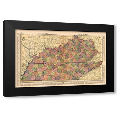 Kentucky, Tennessee - Hammond 1910 -xx.51 x Black Modern Wood Framed Art Print with Double Matting by Hammond