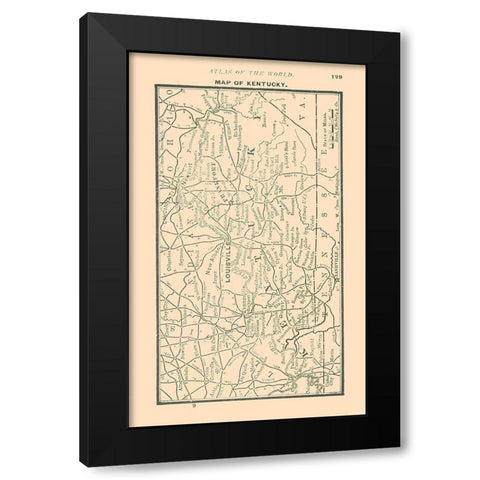 Kentucky - Alden 1886 Black Modern Wood Framed Art Print with Double Matting by Alden