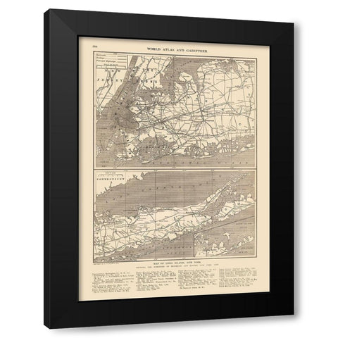 Long Island - New York - Reynold 1921 Black Modern Wood Framed Art Print with Double Matting by Reynold