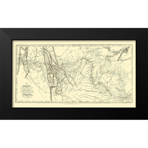 Lewis and Clark Track Across North America Black Modern Wood Framed Art Print by Clark