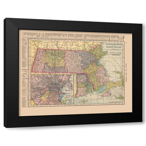 Massachusetts - Hammond 1910 Black Modern Wood Framed Art Print by Hammond