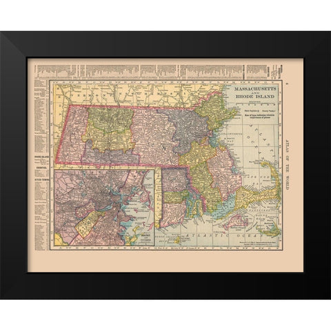 Massachusetts - Hammond 1910 Black Modern Wood Framed Art Print by Hammond