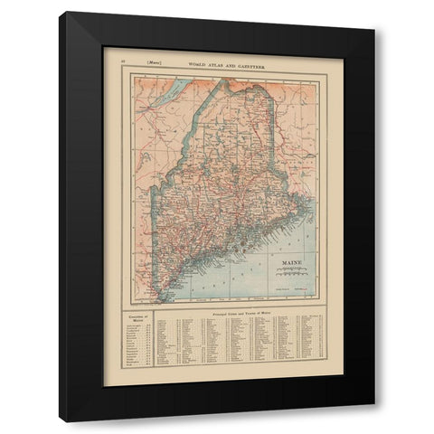 Maine - Reynold 1921 Black Modern Wood Framed Art Print with Double Matting by Reynold