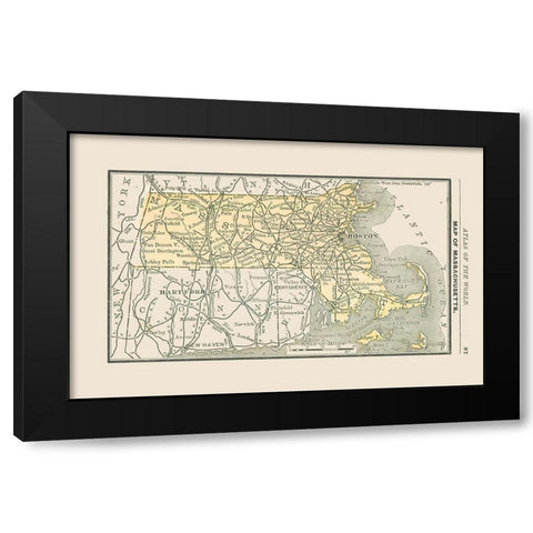 Massachusetts - Alden 1886 Black Modern Wood Framed Art Print by Alden